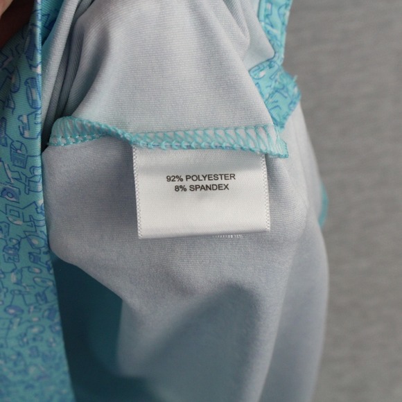 Peter Millar Polo Shirt Mens L Blue Vinyl & Whiskey Performance Summer Comfort - Picture 7 of 9